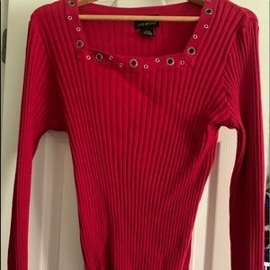 Lane Bryant red cable sweater